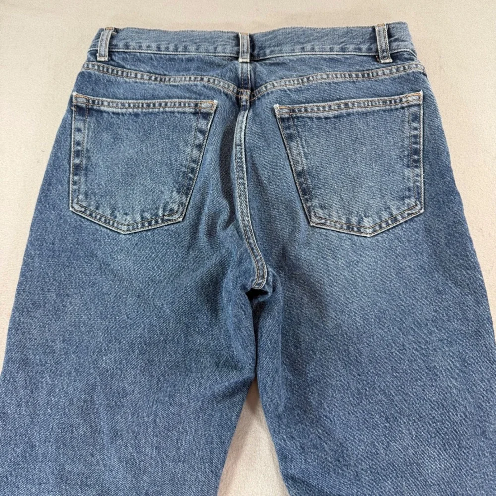 Topshop Dad Jeans 28 – High Rise Distressed Boyfriend Medium Wash Straight Denim